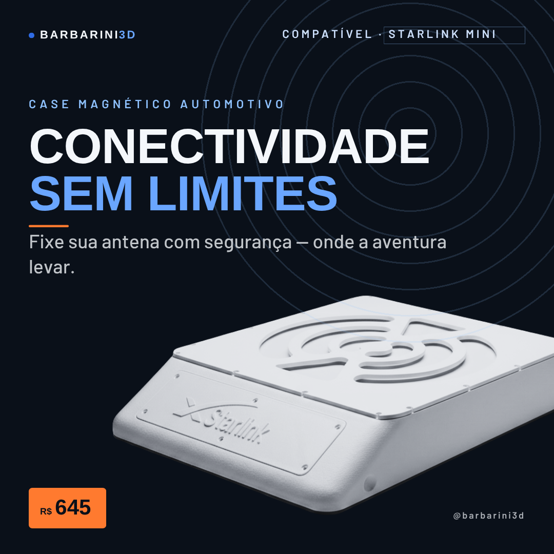 Case Magnético Starlink Mini — Suporte Automotivo, Náutico e Camping (PETG + Ímãs de Neodímio) - Miniatura 4